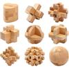 Holzsammlung 9 Pezzi Rompicapo in Legno, Giochi Mentali per il IQ, 3D Giocattolo Educativo Intelligenza, Giocattolo Bambini e Ragazzi Intelligenza per Adulti e Bambini #D
