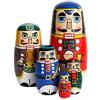 Oostifun Gobus bambole nidificazione in legno soldato di noce russo nidificazione bambole russe per la decorazione di casa ufficio regalo per bambini (soldato schiaccianoci)