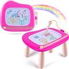 Smasiagon Lavagna Magnetica per Bambina 1 Anno, Grande Magica Cancellabile Scrittura Tablet con Le Gambe, Giocattolo Educativo e Regalo per Bambini 1 2 3 Anni (Rosa)