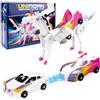 Vibbang Trasformazione Auto Robot per Pegasus Volanti, Giocattolo Combinato per Deformazione di Collisione, Regali per Bambini (A)