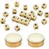 NBEADS 2 set di Dadi per Cruciverba, Set di Intrattenimento con Dadi con Lettere, Attività di Gioco di Parole con Lettere per Viaggi, Campeggio con Scatole Stoccaggio Portatili, Oro
