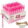 WeddingTree Bolle di Sapone per Matrimonio 48 Flaconcini con Manico a Cuore | Idea Originale per Compleanno, Fidanzamento, San Valentino, Battesimo, Comunione | Wedding Bubbles