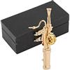 lvifloae Spilla da Giacca con Mini Fagotto in Ottone, Spilla Dorata Elegante a Forma di Strumento Musicale, Regalo Perfetto per Musicisti e Amanti della Musica (Con Scatola Regalo)