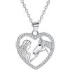 Hifeeled Collane Ragazze e Cavalli Donne Argento 925 Ciondolo Cuore Collana Dell'amicizia Regolabile |45cm+5|Regalo Originale per Donne e Sorelle