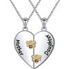 HOOHWE Collana per mamma e figlia, in argento sterling 925, con farfalla, luna e stella, con cuore, collana per donne, gioielli per mamma e figlia, 0.94 x 0.87 Zoll (24 x 22 mm), Argento sterling