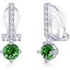 PHNIBIRD Orecchie Donna in Argento Sterling 925 con Smeraldo Per Pietra Portafortuna Verdi Orecchini con Clip di Regalo Per Matrimonio Regalo Donna Mamma Fidanzata