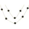 Bling Jewelry Moda Nero Smalto Fiore Lungo Avvolgere Strato Placcato In Oro Di Cristallo Accento Stazione Catena Avvolgere Strato Clover Collana Per Le Donne 36 Pollici
