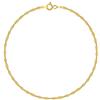 PLANETYS - Bracciale in argento 925/1000 placcato oro giallo 18 carati maglia Singapore Larghezza: 2 mm, Taglia unica, Argento sterling