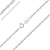 PLANETYS - Catenina Argento Sterling 925 Rodiato Modello Singapore Larghezza: 1.4 mm Lunghezza: 45 cm