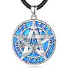 EUDORA Harmony Ball Pentagramma Collana in Argento Sterling per Donna Uomo con Opale, Amuleto Tetragrammaton Energia Ciondolo per Marito Moglie Gioielli Regalo Festa Della Mamma, 24 Pollici