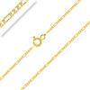 PLANETYS - Catenina Argento Sterling 925 Placcato Oro 18K Modello Figaro (1+3) Larghezza: 1.5 mm Lunghezza: 40 cm
