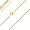 PLANETYS - Catenina Argento Sterling 925 Placcato Oro 18K Modello Barbazzale (Grumetta) Diamantate Larghezza 1.2 mm Lunghezza: 45 cm