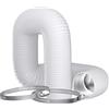 Szfanyangxuan Tubo di ventilazione flessibile in alluminio e PVC, 100 mm, 5 m, bianco, per aspiratori, idroponiche, tende da coltivazione, prese d'aria per asciugatrici