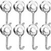 Anelueeoo 8 Pezzi Ganci Magnetici 20mm, Neodimio Ganci Magnetici Extra Forti Ruotabile Gancio Magnetico Calamite Potenti Per Cucina, Camera da Letto, Gadget, Armadietti, Ufficio, Frigoriferi, Barbecue