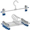 IPEA Grucce per Pantaloni in Metallo con Design Sottile - Set da 6 Unità - Appendiabiti Salvaspazio in Acciaio Inox con Clip per Appendere Jeans, Gonne, Vestiti, Accessori in Armadi e Guardaroba