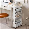 Whemyreat Libreria Mobile Carrello,Carrello Per Libreria Mobile A 5 Livelli Con Ruote,Scaffali Per Libri Per Documenti Di Utilità Per Bambini Studenti Che Studiano,Scaffale Per Libri Da Scrivania