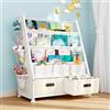 GoTiling Libreria Scaffale Montessori per Bambini: Mensole per Libri e Giocattoli en Cameretta - Scaffale a 3 Livelli in Tessuto con 2 Cassetti
