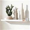 LNSYSNS Mensola Galleggiante 30 cm, Orizzontale Design Mensole da Parete in Pino, Mensole da Muro Legno per Cucina, Soggiorno e Ufficio, Bianco Scaffale Muro per Montaggio a Parete