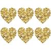 M METERXITY 6 PCS Toppe Adesive A Cuore con Strass 2.5 cm Applicazioni Adesive Dorate Toppe A Cuore con Strass per DIY Riparazioni Abbigliamento Scarpe Borsa Cappello