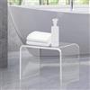 TWSOUL Tavolino in acrilico trasparente, U-forma con bordi arrotondati, elegante e moderno, piccolo sgabello da doccia, 31,75 x 22,86 x 23,03 cm