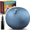 Walenci Palla Da Seduta Ufficio Lavoro E Relax Ergonomico Sedia A Pallone, Comfort Per Telelavoro E Gaming, Ideale Per L'ufficio In Posizione Seduta-in Piedi, Rivestimento In Tessuto Premium (blu, 75