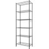 Himimi - Scaffale da cucina, in metallo, con ganci laterali, cromato, 54 x 29 x 160 cm,nero