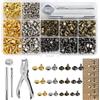 ZDNT 360 Set Rivetti per Cuoio Rivetti di Pelle Doppio Tappo Tubolare Rivettato Viti in Metallo con 3 Pezzi Strumento di Fissaggio,Ribattini, Borchie per Borse, DIY, Jeans, Scarpe, Riparazioni,Vestiti