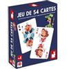 Janod - Set di 54 carte per bambini - Mazzo di carte da gioco in cartoncino liscio - Ideale per giocare a Battaglia, Presidente, Kem's, Poker... - Dai 4 anni in su