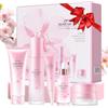 BeauBase Sakura Set Viso Giapponese - Kit Skincare 5 Pezzi con Estratto di Fiori di Ciliegio, Cura Naturale della Pelle Idratante, Illuminante e Lenitiva, Idea Regalo Donna Anti-Età