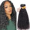 Shoaiye Human Hair Bundles Water Wave Capelli Veri Tessitura Unprocessed Remy Machine Weave Extensions Double Weft Natural Black Color for Woman 16 18 20 Inch
