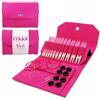 Lykke Set di ferri da maglia circolari intercambiabili, punte da 12,7 cm, in legno di betulla, effetto denim, fucsia