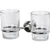 Spirella 1.006.430 Atlantic Set di 2 portaspazzolini in Vetro Cromato