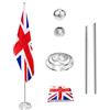 IN WHICH BAY Kit di asta per bandiera da interni con base ponderata e ispessita, altezza 200-252 cm, asta per bandiera commerciale in acciaio inox per interni per ufficio, scuola, municipio, resistente asta