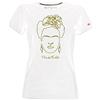 Blasfemus T-Shirt Donna - Frida Kahlo Ufficiale Stile Line Art Oro (Bianco, XL)