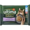 ULTIMA bustina pasto gatto sterilizzato salmone, tonno, trota e pesce oceano - 12 multipack x 4x85 g