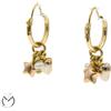 Orecchini oro giallo 18 kt 750 cerchi con ciondoli -268/VV-