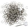 CyjYwp 50 anelli per freccette in acciaio inox, antiscivolo, accessori per freccette in plastica, aste in nylon