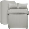 My home store Set copripiumino Super King Silver, 4 pezzi, raso a righe, morbida microfibra spazzolata, con lenzuolo con angoli profondi 30 cm e 2 federe