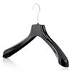 Hangerworld 10 Grucce Appendiabiti 42cm in Plastica Nera con Spalline Larghe 4cm per Cappotti e Giacche