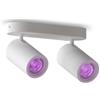 CALEX Faretto da soffitto LED Smart, 2 luci ovali, orientabile, colori RGB & luce da fredda a calda, Dimmerabile, controllo app Wi‑Fi & vocale, Bianco