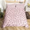 Homemissing Set Copripiumino 135x200cm Rosa Leopardo Pelle Copripiumone Morbido Leopardo Modello Set Africano Leopardo Stampa Copripiumini Super Morbido Decorativo Pelliccia Modello Animale Caccia