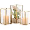 Nuptio Hurricane Portacandele in vetro - Set di 3 lanterne decorative per candela, portacandele in vetro temperato per esterni, per matrimoni, Natale, Halloween, soggiorno, tavolo, camino, decorazione