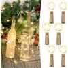 LEECOCO LEEECOCO Catena luminosa per bottiglie di vino - Doppia capacità della batteria, 2 m, 20 LED, durata extra lunga, filo di rame, luce per bottiglia per Natale, decorazione per feste (6 pezzi, bianco