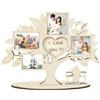 Pekiedo Cornice Albero della Vita in Legno, Portafoto Multiplo Love You, Idea Regalo Fidanzata Mamma Papà San Valentino (Albero della Vita Bianco)