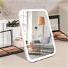 OWill Specchio Trucco con Luci, Specchio Portatile con Sensore Touch Dimmerabile a 3 Velocità, Specchio Led Ricaricabile per Bagno, Camera da Letto, Viaggi