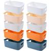 EURXLQ Cestini Portaoggetti Plastica Scatole Organizer con Manici,Contenitori per Armadio,Contenitore Plastica,Organizer Portaoggetti per Cucina Bagno Cosmetici (Multicolore, 25×17×10cm/10 Pack)