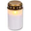 MIJOMA Lumini funerali a LED per esterni - funzionamento a batteria, effetto tremolante realistico, durata 6 mesi - candela funeraria (1 pezzo, bianco)