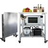 CDDUOLA Carrello da Cucina, 3 Ripiani Carrello Portaoggetti Pieghevole con Bloccabili Ruote Acciaio Inox Carrello di Servizio e per Cucina, Bagno, Ufficio (Colore : Silver, Taglia : 60x45x80CM)