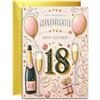 Olivia Samuel Cartolina di auguri per il 18° compleanno della nipote - Design champagne e palloncini - Elegante cartolina di compleanno per lei, età 18, con scritta carina all'interno. Formato A5 con busta dorata'