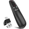 UBUYUONE [2 in 1 USB C] Presenter, telecomando senza fili, puntatore per presentazioni, PowerPoint Telecomando Presentatore per Windows Computer Laptop Mac, Batteria non inclusa